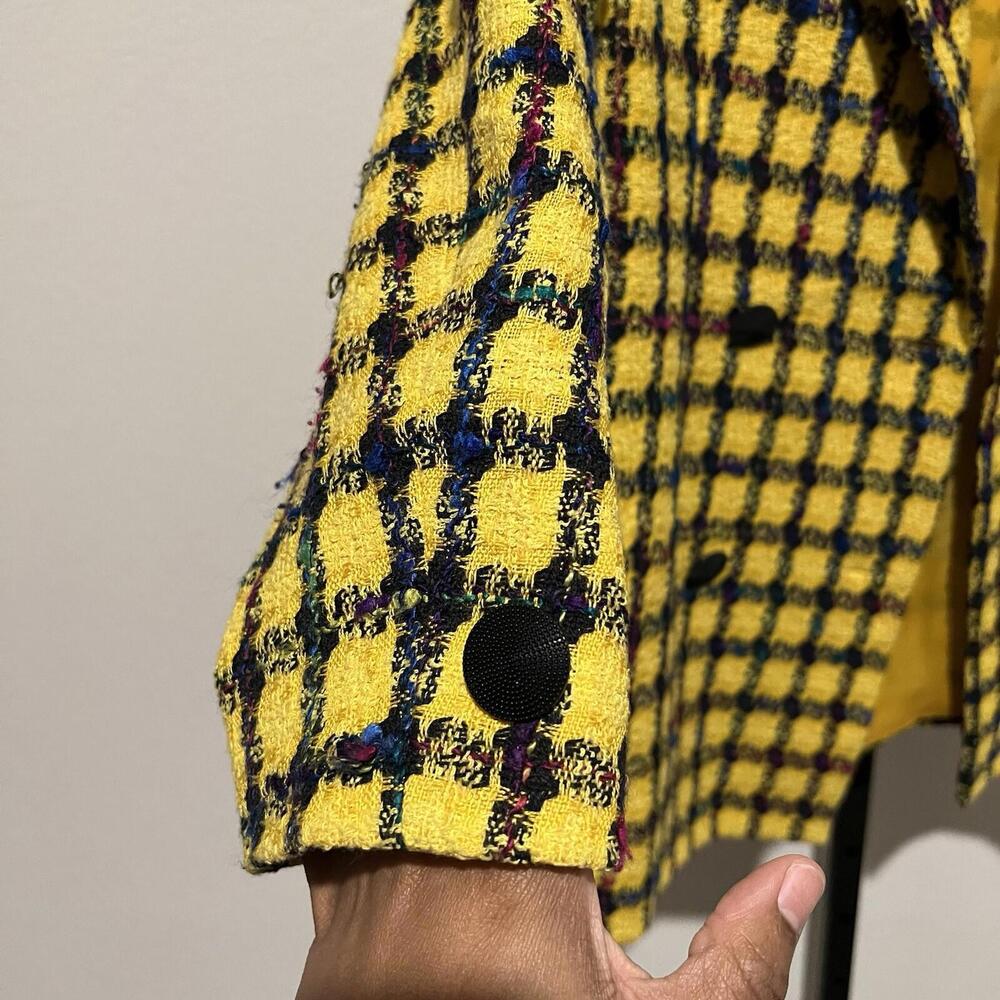 Vintage Don Caster Plaid Boucle Blazer Size 4 - Picture 4 of 9